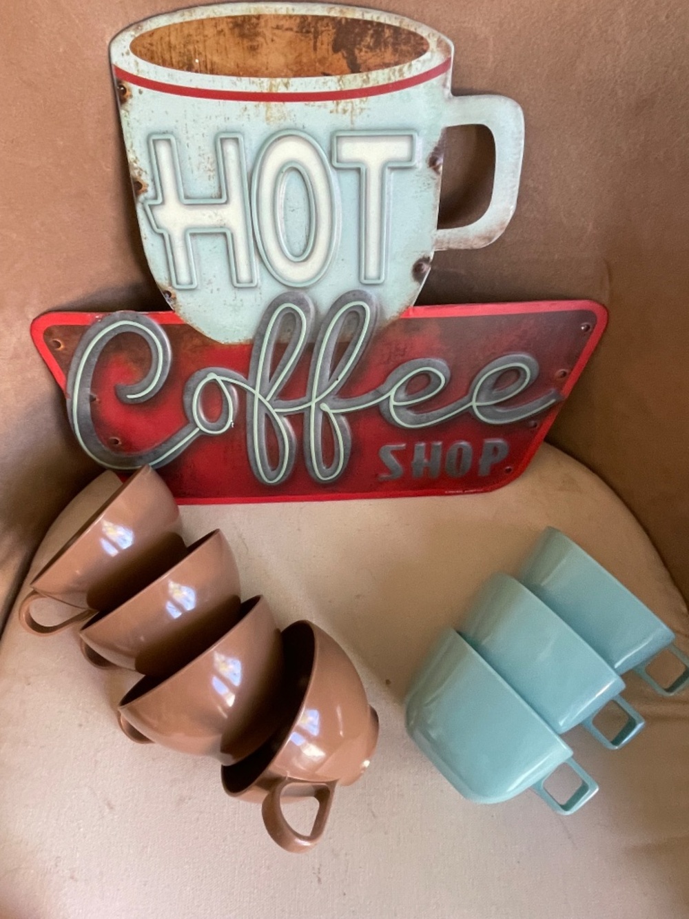 50's Vintage Style Coffee Shop Tin Wall Sign - Picture 2 of 9